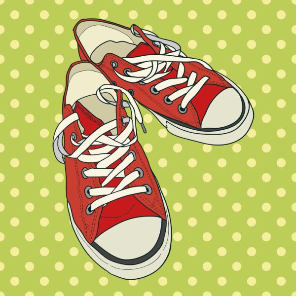 Красный мультяшный кед