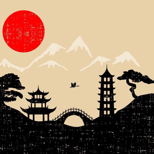 Силуэты в японском стиле