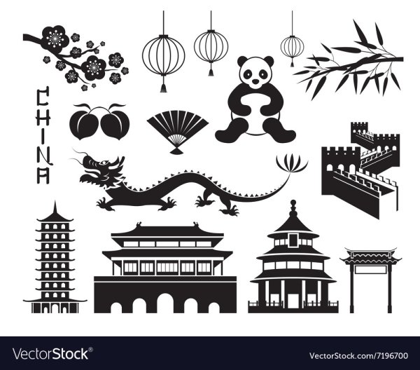 Китай достопримечательности вектор