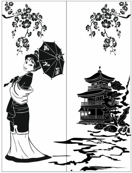 Силуэты в японском стиле