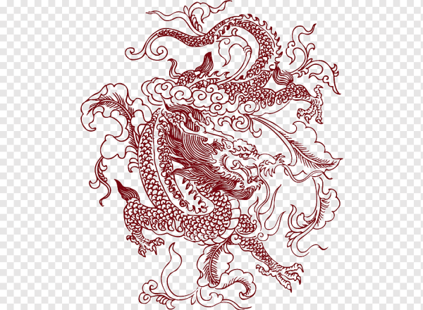 Японский паттерн вектор дракон