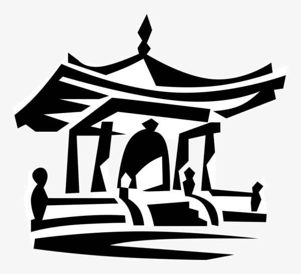 Китайский дом трафарет