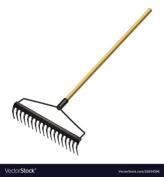 Грабли на белом фоне зубчики сверху