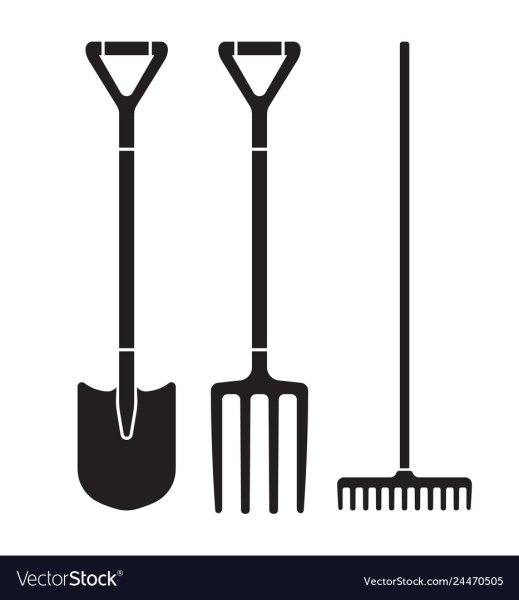 Лопата и грабли вектор