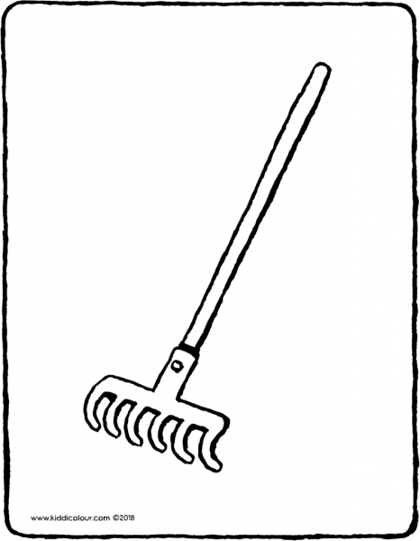 Грабли раскраска для детей