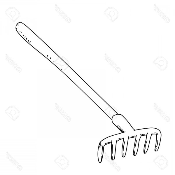 Грабли раскраска для детей