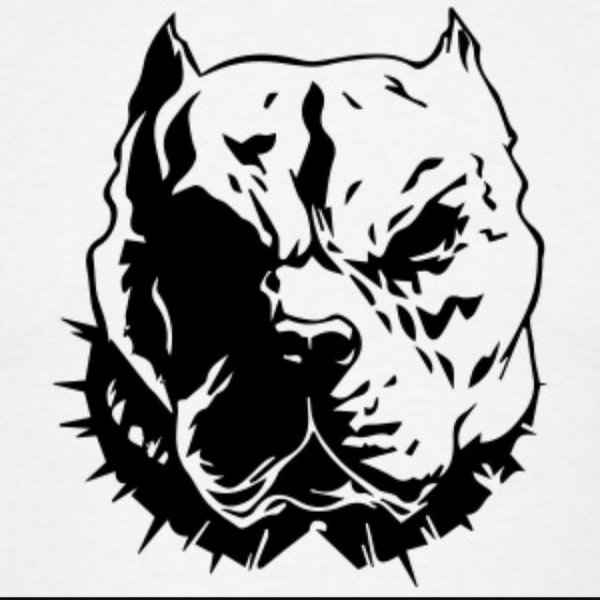 Питбуль трафарет