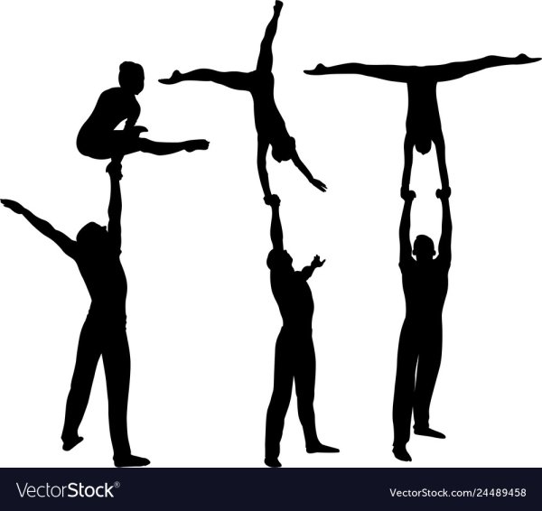 Цирковые акробаты силуэт