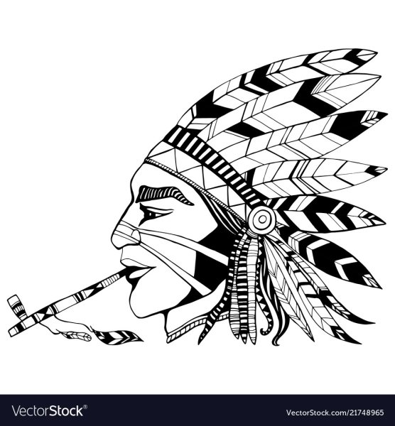 Индеец с трубкой