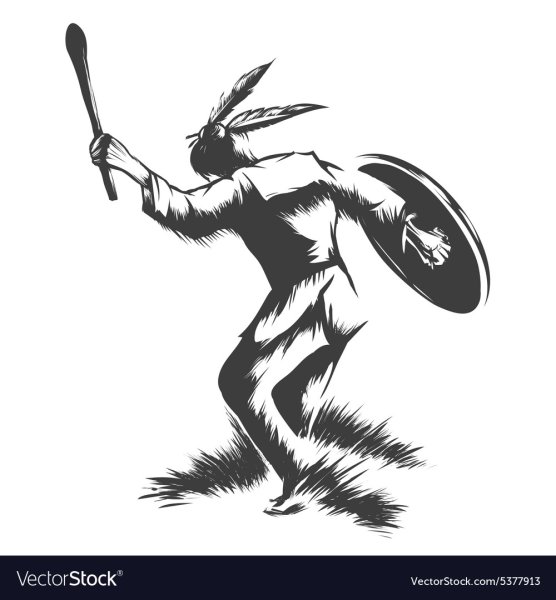 Шаман с бубном вектор