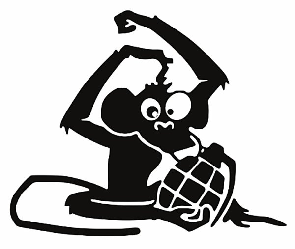 Знак обезьяна с гранатой