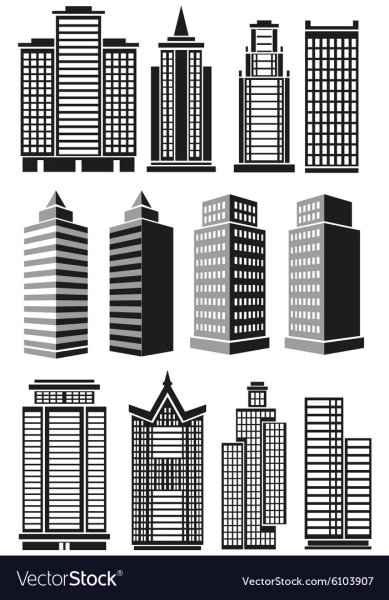 Многоэтажный дом черно белый