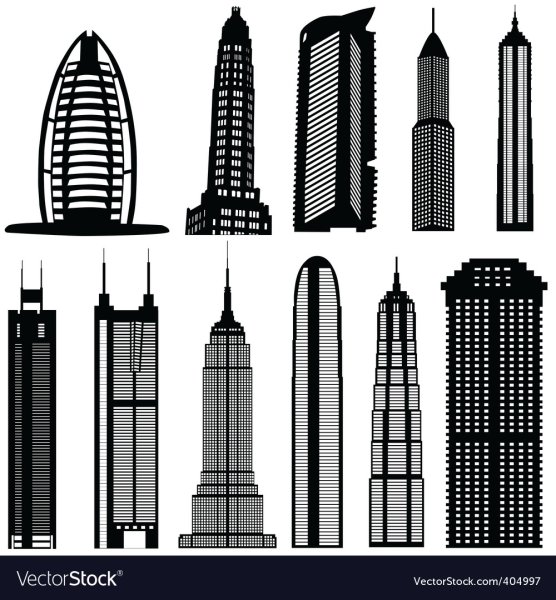 Силуэты известных высотных зданий