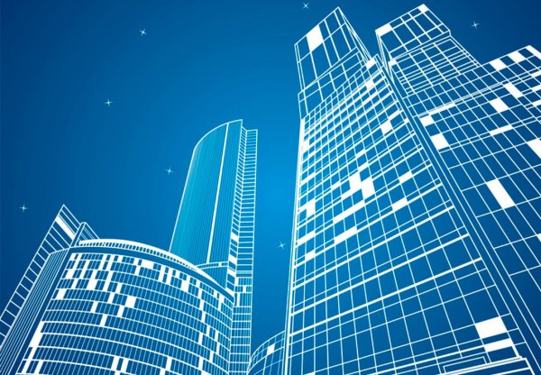 Очертания небоскребов