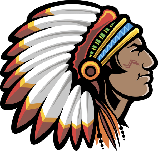 Индеец на белом фоне