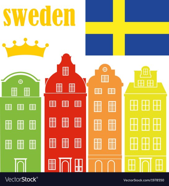 Флаг Швеции на белом фоне