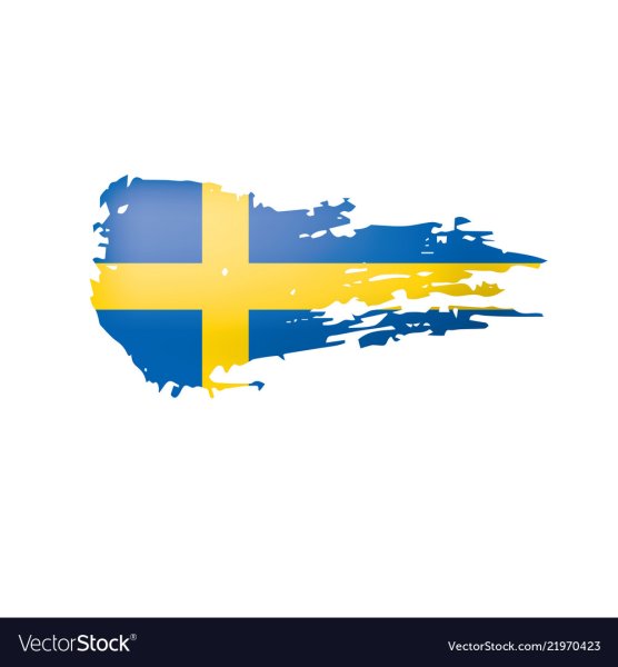Флаг Швеции на белом фоне