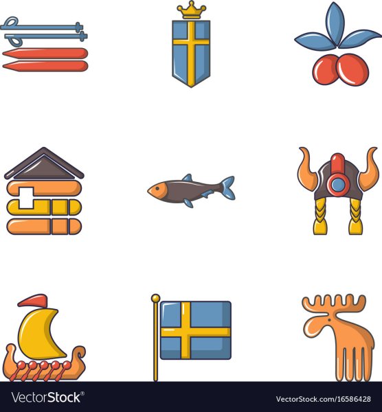 Достопримечательности Швеции вектор