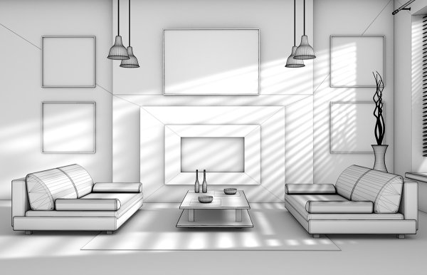 Интерьер эскиз графический