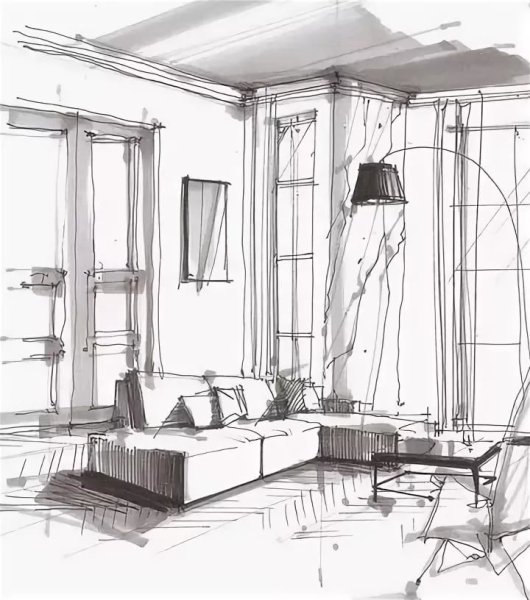 Тихомиров Сергей скетчинг интерьерный