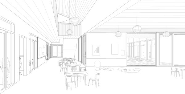 Интерьер линиями вектор