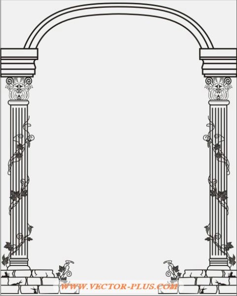 Арка с цветами вектор