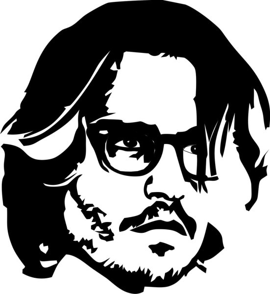 Портреты черным маркером Джонни Депп