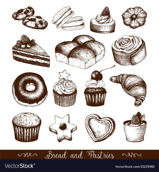 Кондитерские изделия Винтаж вектор