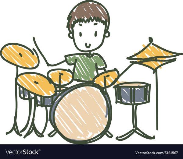 Барабанщик ребенок вектор