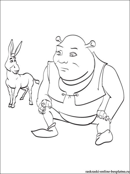 Шрек рисунок контур