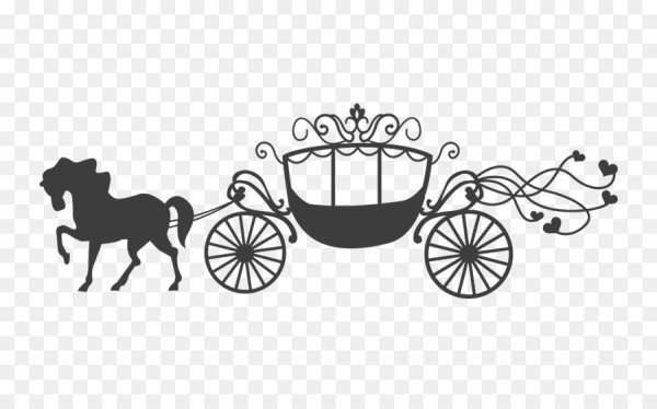 Силуэт кареты с лошадьми