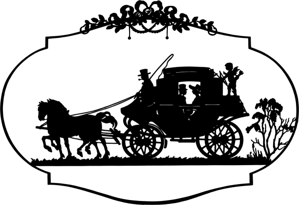 Силуэт кареты с лошадьми