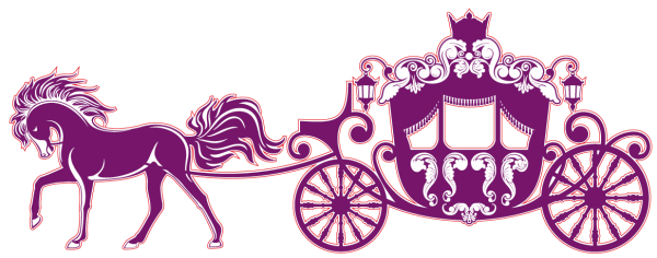 Силуэт кареты с лошадьми
