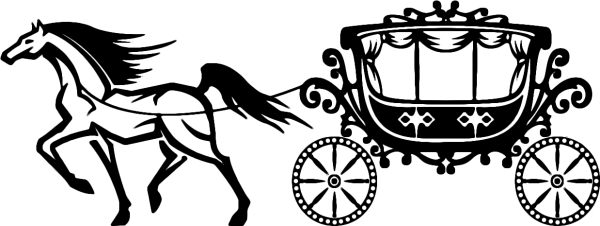Силуэт кареты с лошадьми
