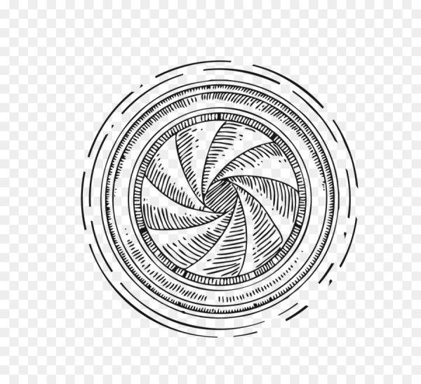 Стилизованный объектив фотоаппарата