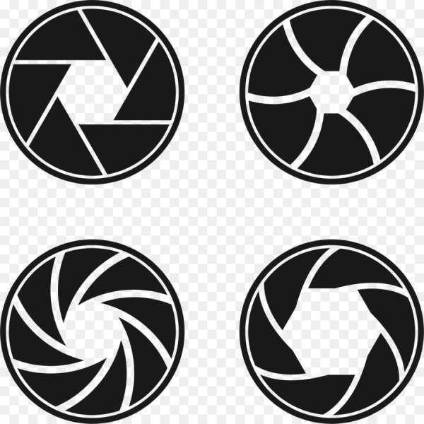 Стилизованный объектив фотоаппарата