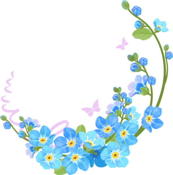 Рамка из цветов незабудки