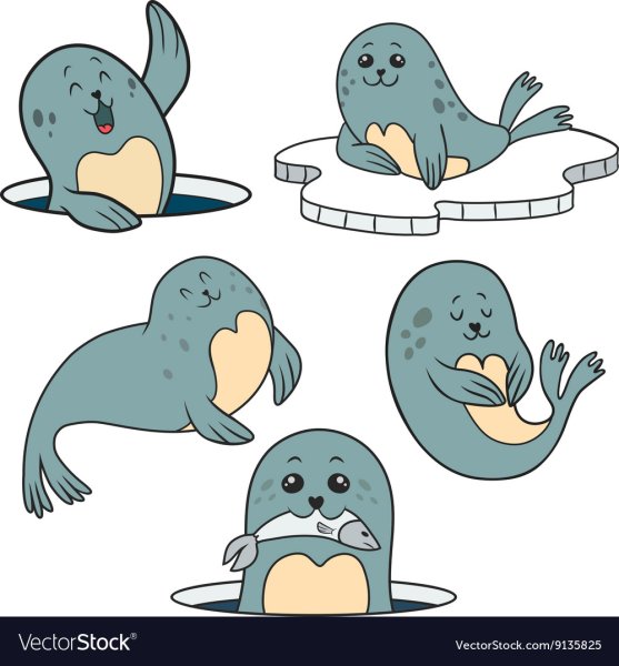 Тюлени мультяшные