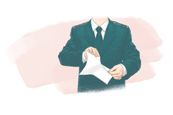 Таможенник на белом фоне