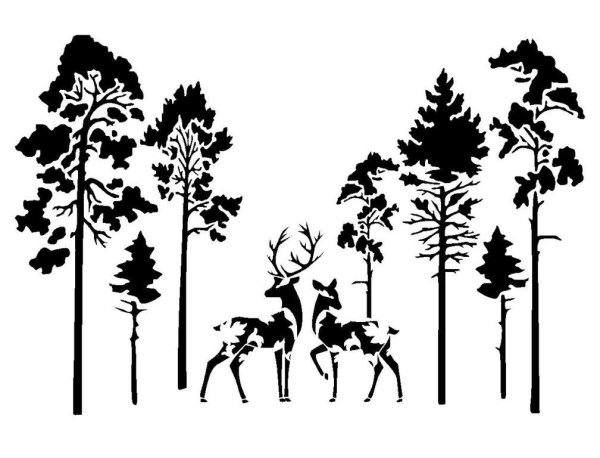 Силуэт леса