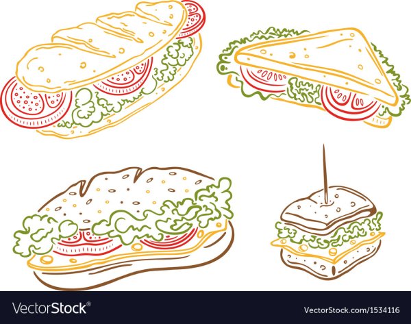 Сэндвич контур вектор