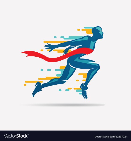 Человек бежит к финишу