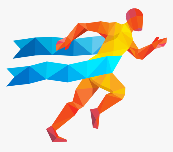 Цветные силуэты спортсменов