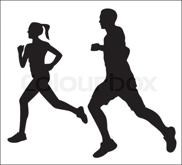 Силуэты спорт бег