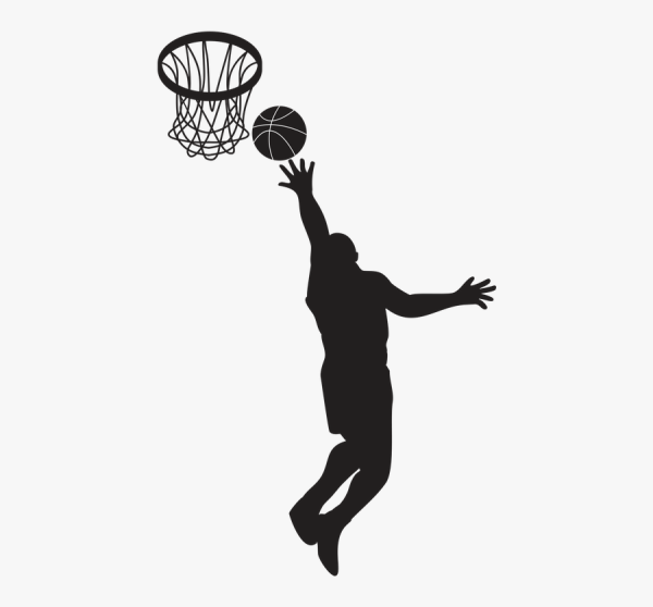 Силуэт баскетболиста в прыжке