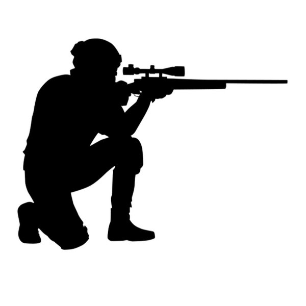 Человек с винтовкой вектор