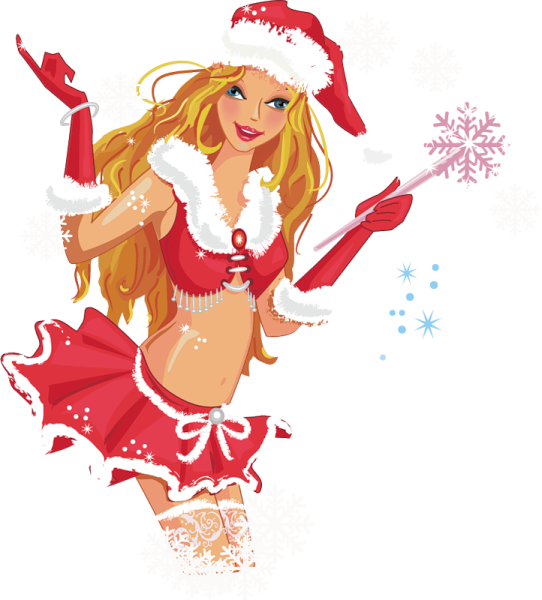 Снегурочки на прозрачном фоне