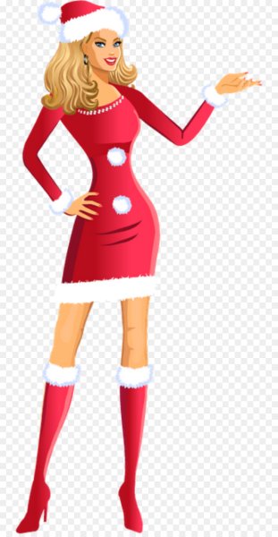Девушки в новогодних костюмах на прозрачном фоне