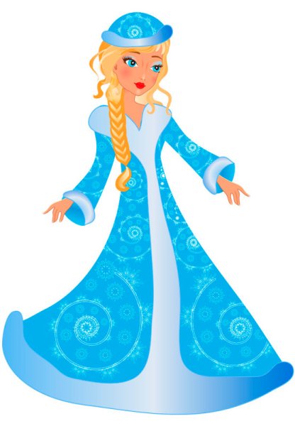 Снегурочка на белом фоне