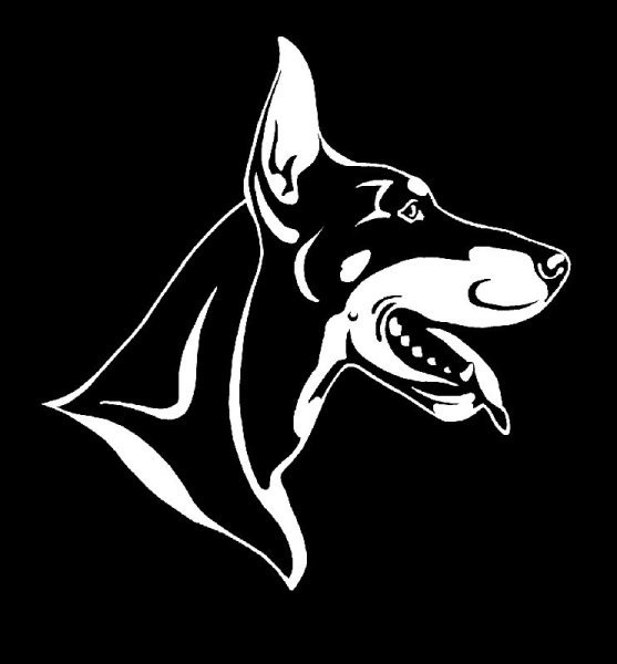 Доберман трафарет